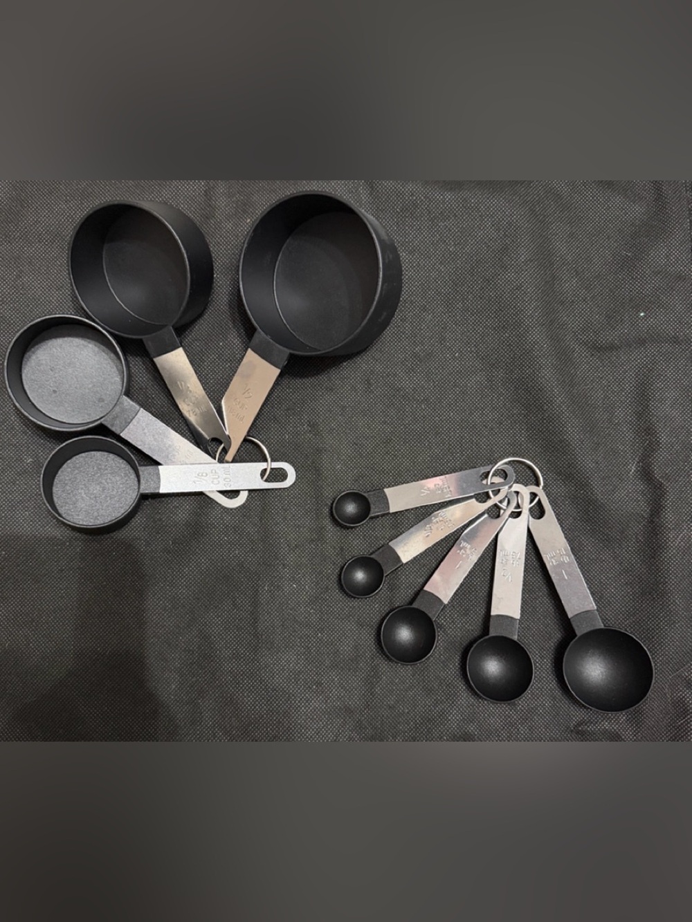 Black Measuring Cups & Spoons Sets